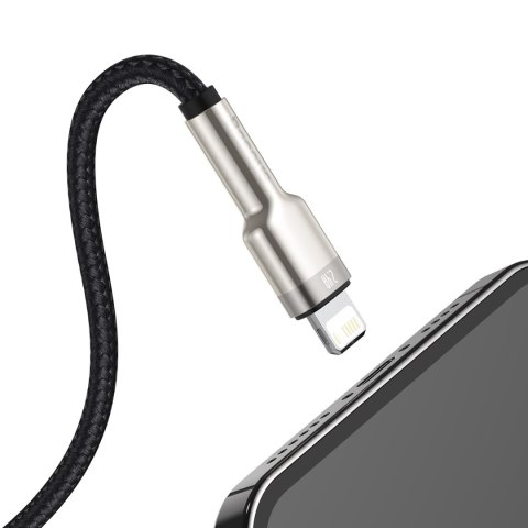 Kabel przewód Cafule Series Metal Data USB-A - iPhone Lightning 2.4A 1m - czarny Kabel przewód Cafule Series Metal Data USB-A - iPhone Lightning 2.4A 1m - czarny