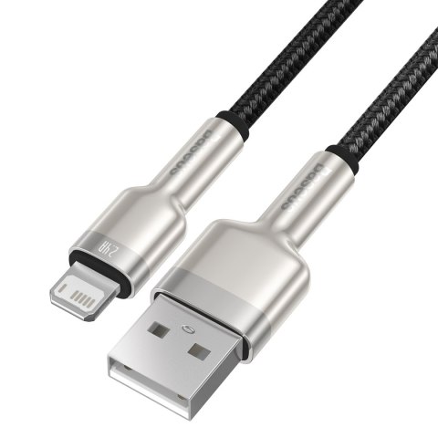 Kabel przewód Cafule Series Metal Data USB-A - iPhone Lightning 2.4A 1m - czarny Kabel przewód Cafule Series Metal Data USB-A - iPhone Lightning 2.4A 1m - czarny