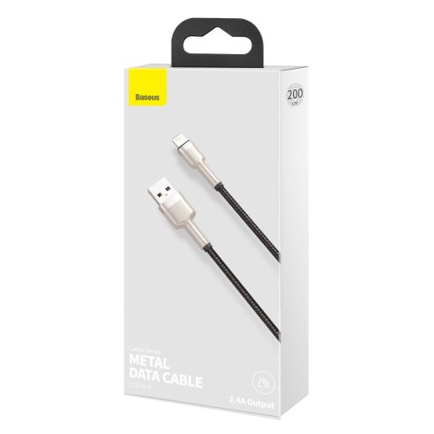 Kabel przewód Cafule Series Metal Data USB-A - iPhone Lightning 2.4A 1m - czarny Kabel przewód Cafule Series Metal Data USB-A - iPhone Lightning 2.4A 1m - czarny
