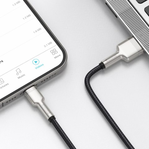 Kabel przewód Cafule Series Metal Data USB-A - iPhone Lightning 2.4A 1m - czarny Kabel przewód Cafule Series Metal Data USB-A - iPhone Lightning 2.4A 1m - czarny