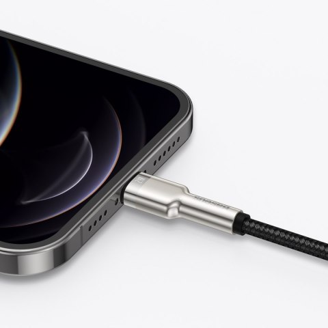 Kabel przewód Cafule Series Metal Data USB-A - iPhone Lightning 2.4A 1m - czarny Kabel przewód Cafule Series Metal Data USB-A - iPhone Lightning 2.4A 1m - czarny