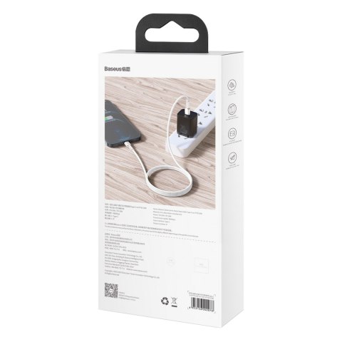 Kabel przewód Cafule Series Metal Data USB-C - iPhone Lightning 20W PD 1m - biały Kabel przewód Cafule Series Metal Data USB-C - iPhone Lightning 20W PD 1m - biały