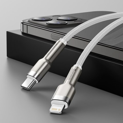 Kabel przewód Cafule Series Metal Data USB-C - iPhone Lightning 20W PD 1m - biały Kabel przewód Cafule Series Metal Data USB-C - iPhone Lightning 20W PD 1m - biały