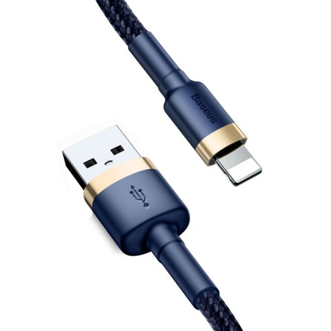 Kabel przewód Cafule USB-A - iPhone Lightning 2.4A QC 3.0 1m - niebiesko-złoty Kabel przewód Cafule USB-A - iPhone Lightning 2.4A QC 3.0 1m - niebiesko-złoty