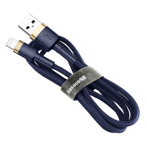 Kabel przewód Cafule USB-A - iPhone Lightning 2.4A QC 3.0 1m - niebiesko-złoty Kabel przewód Cafule USB-A - iPhone Lightning 2.4A QC 3.0 1m - niebiesko-złoty
