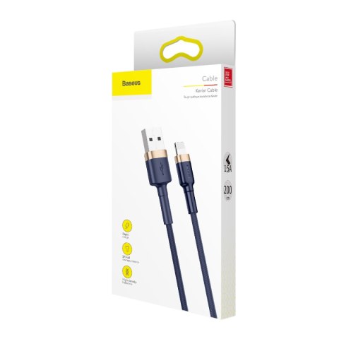 Kabel przewód Cafule USB-A - iPhone Lightning 2.4A QC 3.0 1m - niebiesko-złoty Kabel przewód Cafule USB-A - iPhone Lightning 2.4A QC 3.0 1m - niebiesko-złoty
