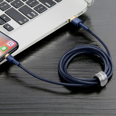 Kabel przewód Cafule USB-A - iPhone Lightning 2.4A QC 3.0 1m - niebiesko-złoty Kabel przewód Cafule USB-A - iPhone Lightning 2.4A QC 3.0 1m - niebiesko-złoty