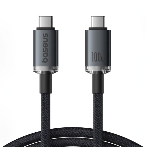 Kabel przewód Crystal Shine USB-C - USB-C USB3.2 100W 20Gbps 1.5m - czarny Kabel przewód Crystal Shine USB-C - USB-C USB3.2 100W 20Gbps 1.5m - czarny