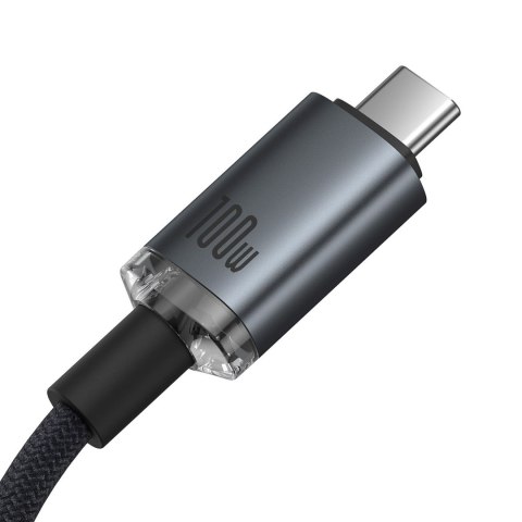 Kabel przewód Crystal Shine USB-C - USB-C USB3.2 100W 20Gbps 1.5m - czarny Kabel przewód Crystal Shine USB-C - USB-C USB3.2 100W 20Gbps 1.5m - czarny