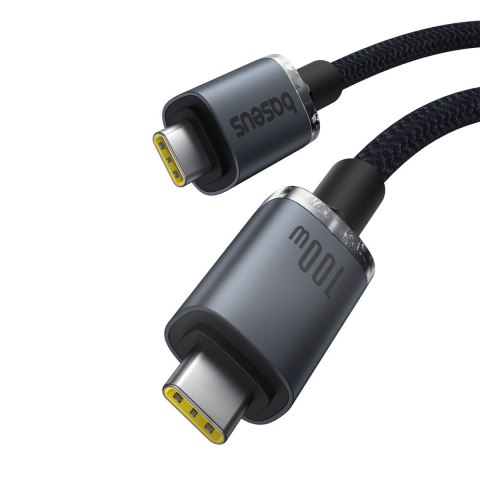 Kabel przewód Crystal Shine USB-C - USB-C USB3.2 100W 20Gbps 1.5m - czarny Kabel przewód Crystal Shine USB-C - USB-C USB3.2 100W 20Gbps 1.5m - czarny