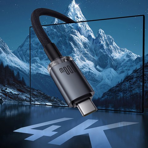 Kabel przewód Crystal Shine USB-C - USB-C USB3.2 100W 20Gbps 1.5m - czarny Kabel przewód Crystal Shine USB-C - USB-C USB3.2 100W 20Gbps 1.5m - czarny