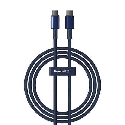 Kabel przewód Tungsten Gold USB-C - USB-C 100W 1m - granatowy Kabel przewód Tungsten Gold USB-C - USB-C 100W 1m - granatowy