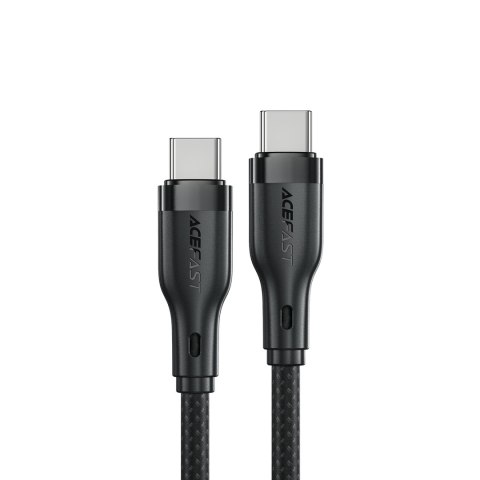 Kabel przewód elastyczny w oplocie USB-C - USB-C 60W 3A 1.2m - czarny Kabel przewód elastyczny w oplocie USB-C - USB-C 60W 3A 1.2m - czarny