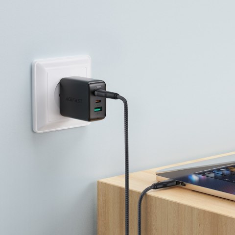 Kabel przewód elastyczny w oplocie USB-C - USB-C 60W 3A 1.2m - czarny Kabel przewód elastyczny w oplocie USB-C - USB-C 60W 3A 1.2m - czarny
