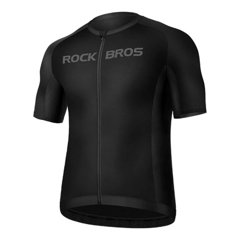 Koszulka rowerowa rozpinana z krótkim rękawem XXXL - czarna Koszulka rowerowa rozpinana z krótkim rękawem XXXL - czarna