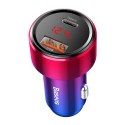 Ładowarka samochodowa Magic Series PPS USB-C USB-A 45W PD QC 5A - różowo-niebieska