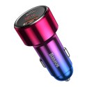 Ładowarka samochodowa Magic Series PPS USB-C USB-A 45W PD QC 5A - różowo-niebieska