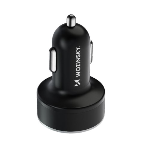 Ładowarka samochodowa z wyświetlaczem 50W 2xUSB-C i 2xUSB-A - czarna Ładowarka samochodowa z wyświetlaczem 50W 2xUSB-C i 2xUSB-A - czarna