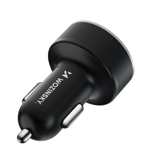 Ładowarka samochodowa z wyświetlaczem 50W 2xUSB-C i 2xUSB-A - czarna Ładowarka samochodowa z wyświetlaczem 50W 2xUSB-C i 2xUSB-A - czarna