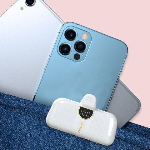Mini powerbank 5000mAh do telefonu iPhone Lightning i USB-C - biały Mini powerbank 5000mAh do telefonu iPhone Lightning i USB-C - biały