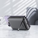 Powerbank 10000mAh indukcyjny magnetyczny z opcją podstawki PD 20W + kabel - czarny