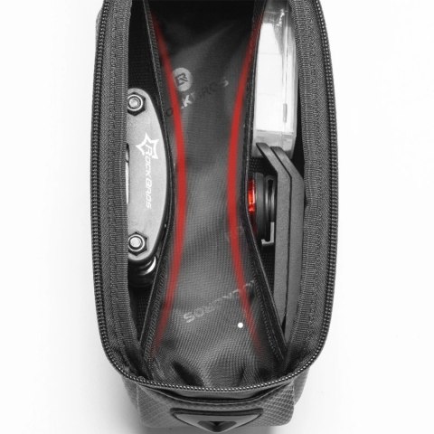 Sakwa rowerowa na ramę pancerna z kieszonką na telefon nawigację 1.7l + pokrowiec - czarna Sakwa rowerowa na ramę pancerna z kieszonką na telefon nawigację 1.7l + pokrowiec - czarna
