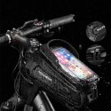 Sakwa rowerowa na ramę pancerna z kieszonką na telefon nawigację 1.7l + pokrowiec - czarna