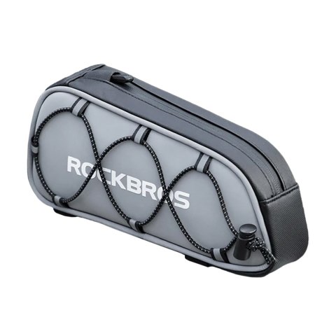 Torba sakwa rowerowa mocowana na ramę 0.9l - srebrna Torba sakwa rowerowa mocowana na ramę 0.9l - srebrna