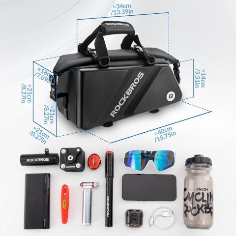 Torba sportowa i rowerowa mocowana na bagażnik 11.6l - czarna Torba sportowa i rowerowa mocowana na bagażnik 11.6l - czarna