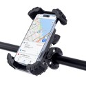 Uchwyt na telefon 4.5-6.7'' mocowany na kierownicę roweru motoru - czarny