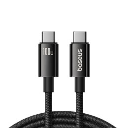 Kabel przewód Tungsten Gold USB-C 100W 4K 20Gb/s 60Hz 1.5m - czarny