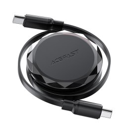 Kabel przewód USB-C - USB-C zwijany z organizerem 60W - czarny