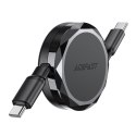 Kabel przewód USB-C - USB-C zwijany z organizerem 60W - czarny