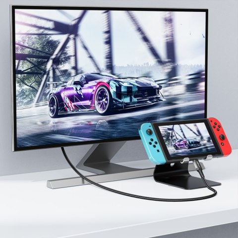 Kabel przewód audio-video USB-C - HDMI 4K 60Hz HDR 1.8m - czarny Kabel przewód audio-video USB-C - HDMI 4K 60Hz HDR 1.8m - czarny