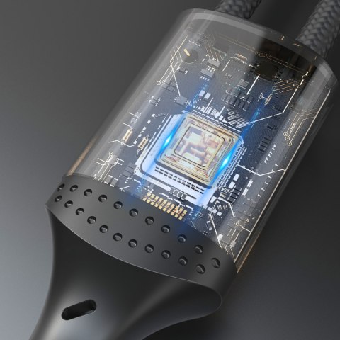 Kabel przewód z oplotem L3CC USB-C - USB-C 60W 2m - czarny Kabel przewód z oplotem L3CC USB-C - USB-C 60W 2m - czarny