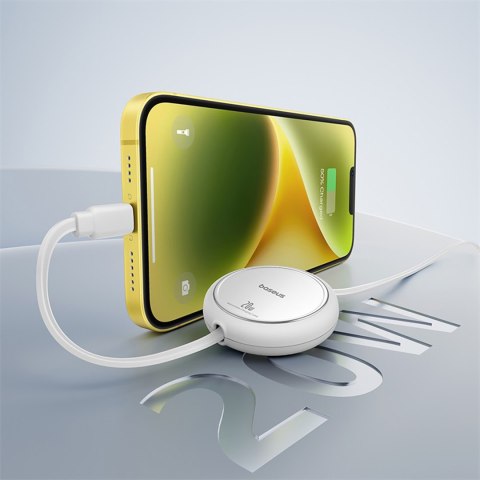 Kabel przewód zwijany Free2Pull USB-C - iPhone Lightning 20W 1m - biały Kabel przewód zwijany Free2Pull USB-C - iPhone Lightning 20W 1m - biały
