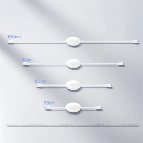 Kabel przewód zwijany Free2Pull USB-C - iPhone Lightning 20W 1m - biały Kabel przewód zwijany Free2Pull USB-C - iPhone Lightning 20W 1m - biały