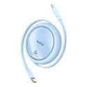 Kabel przewód zwijany Free2Pull USB-C - iPhone Lightning 20W 1m - niebieski