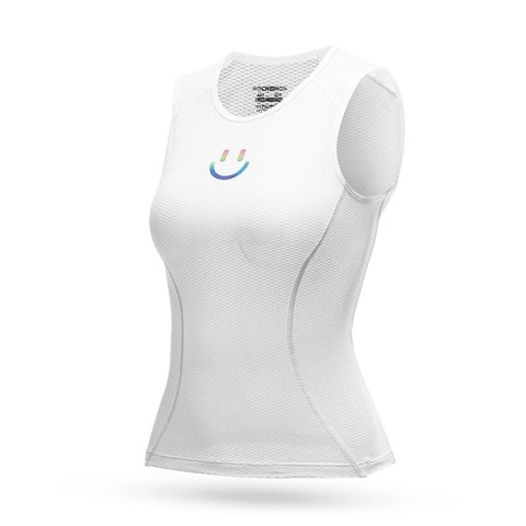 Koszulka kamizelka rowerowa tkanina 3D damska szybkoschnąca M / L - biała Koszulka kamizelka rowerowa tkanina 3D damska szybkoschnąca M / L - biała