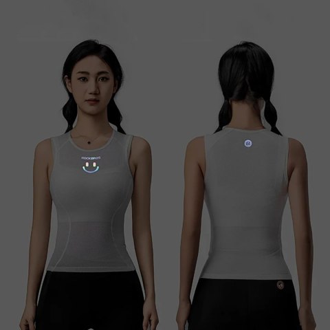 Koszulka kamizelka rowerowa tkanina 3D damska szybkoschnąca M / L - biała Koszulka kamizelka rowerowa tkanina 3D damska szybkoschnąca M / L - biała