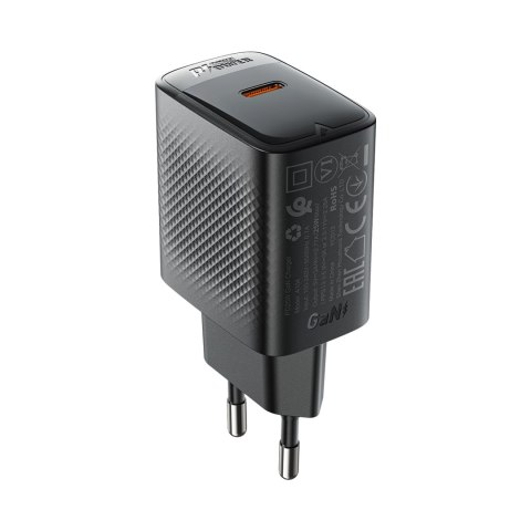 Ładowarka sieciowa A104 GaN USB-C PD SFC 25W - czarna Ładowarka sieciowa A104 GaN USB-C PD SFC 25W - czarna