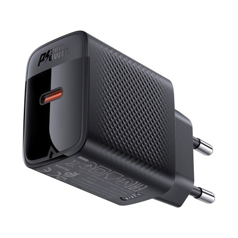 Ładowarka sieciowa A82 GaN USB-C PD 20W - czarna Ładowarka sieciowa A82 GaN USB-C PD 20W - czarna