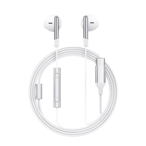 Słuchawki przewodowe z mikrofonem i pilotem USB-C 1.2m - białe Słuchawki przewodowe z mikrofonem i pilotem USB-C 1.2m - białe