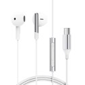 Słuchawki przewodowe z mikrofonem i pilotem USB-C 1.2m - białe