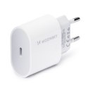 Szybka ładowarka USB C PD 20W + kabel USB C / Lightning 1m biały