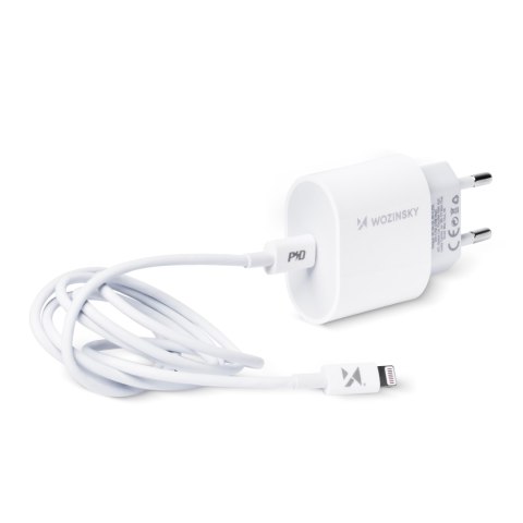 Szybka ładowarka USB C PD 20W + kabel USB C / Lightning 1m biały Szybka ładowarka USB C PD 20W + kabel USB C / Lightning 1m biały