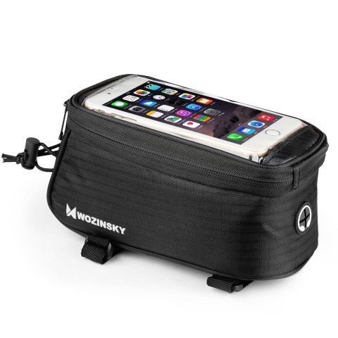 Torba na telefon na ramę rowerową na ramę pokrowiec na telefon do 6.5 cala 1.5L czarny Torba na telefon na ramę rowerową na ramę pokrowiec na telefon do 6.5 cala 1.5L czarny