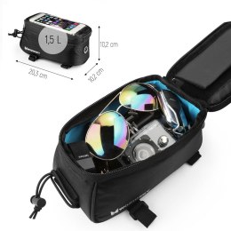 Torba na telefon na ramę rowerową na ramę pokrowiec na telefon do 6.5 cala 1.5L czarny
