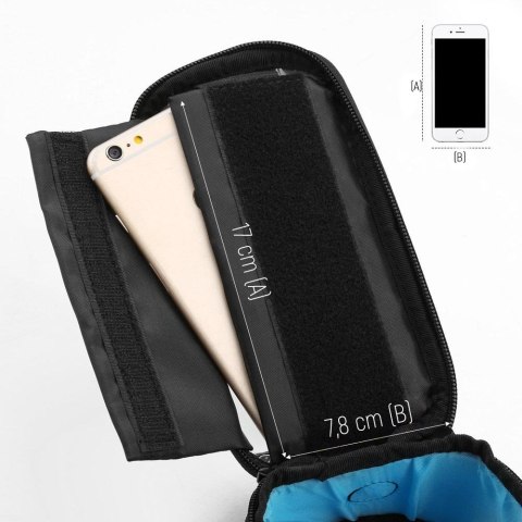 Torba na telefon na ramę rowerową na ramę pokrowiec na telefon do 6.5 cala 1.5L czarny Torba na telefon na ramę rowerową na ramę pokrowiec na telefon do 6.5 cala 1.5L czarny