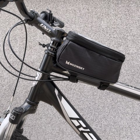 Torba na telefon na ramę rowerową na ramę pokrowiec na telefon do 6.5 cala 1.5L czarny Torba na telefon na ramę rowerową na ramę pokrowiec na telefon do 6.5 cala 1.5L czarny